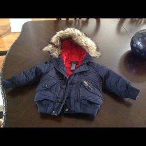 Ralph Lauren French Navy Faux Fur-Trim 3T
